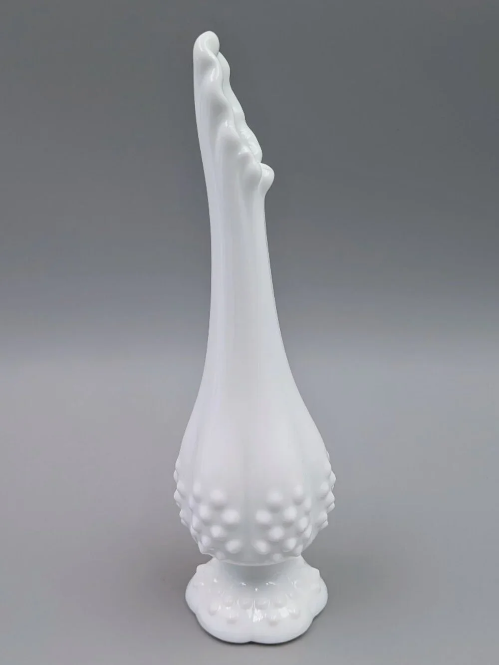 Vintage White Milk Glass Fenton Hobnail Bud Vase
